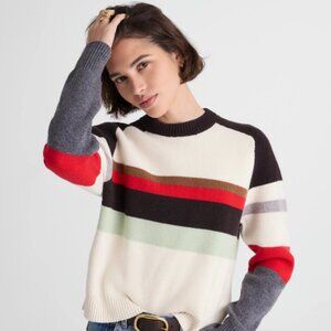 Madwell Raglan-Sleeve Sweater in Colorblock Merino Wool